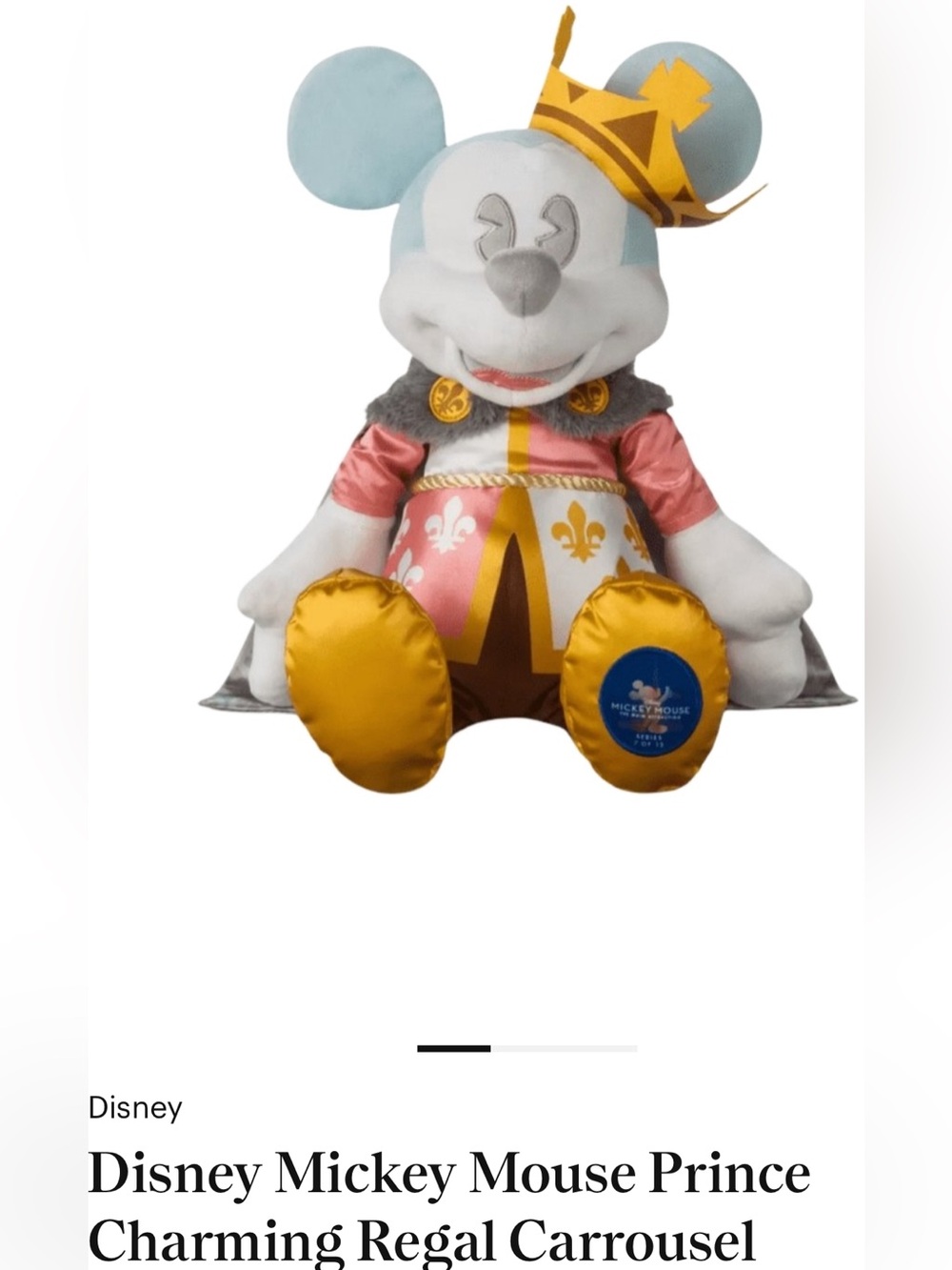 MICKEY MOUSE AS PRINCE CHARMING/ BRAND-NEW W/ TAG / 50th ANNIVERSARY DISNEY